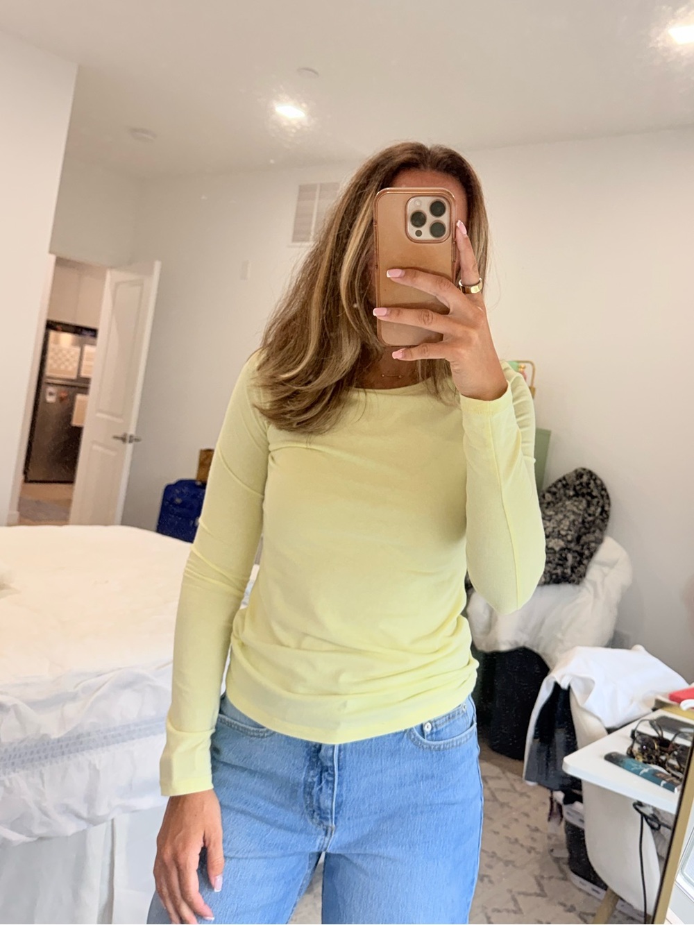 No Boundaries Pale Yellow Long-Sleeve Tee